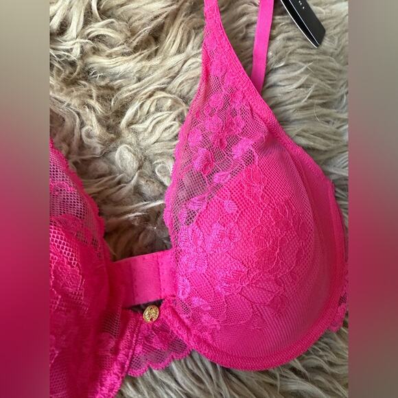 Natori Women's Cherry Blossom Convertible Contour Bra 32D Bright Blush Pink - Picture 4 of 7